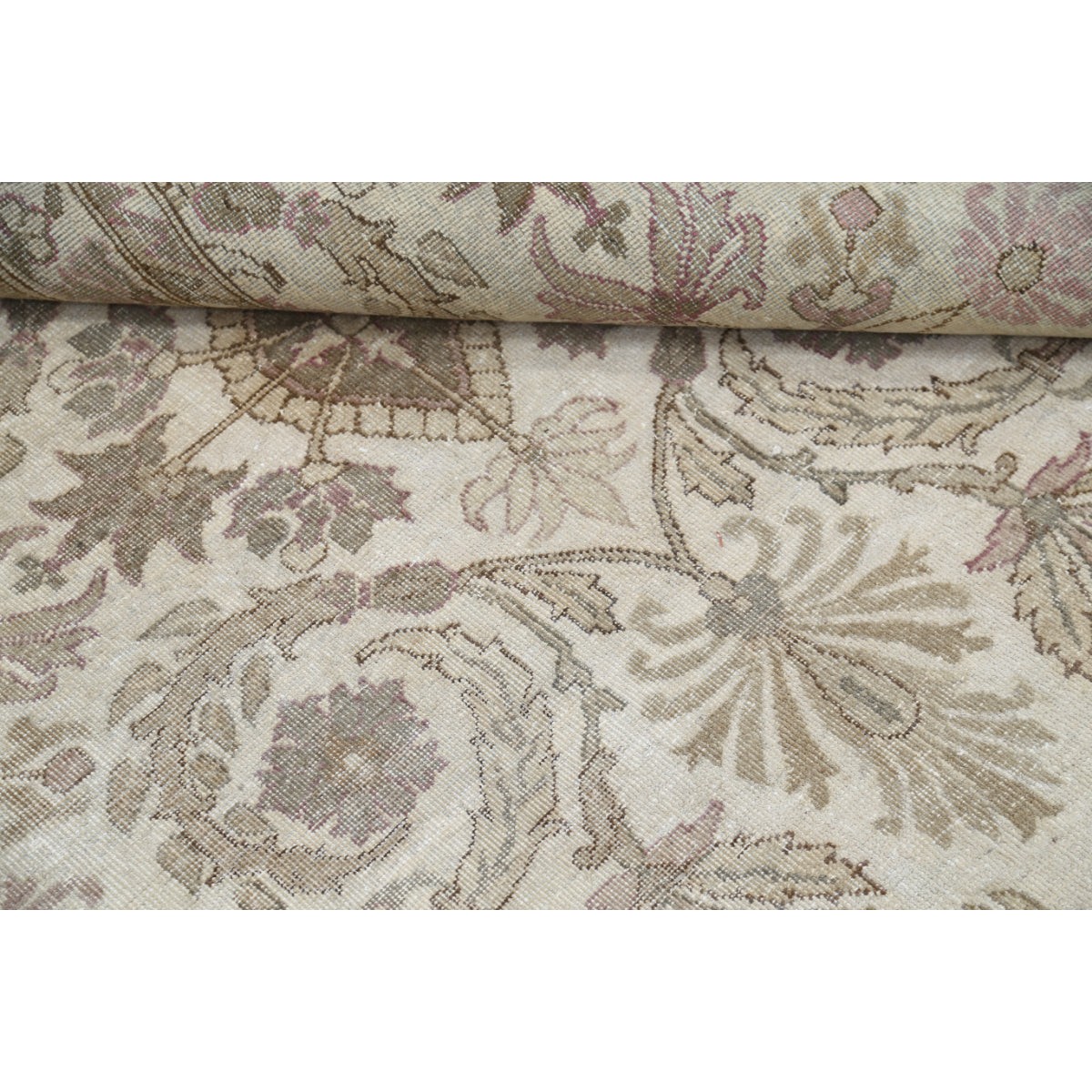 Vintage 12x23 Handmade Double Knotted Washable Wool Rug - Soft Hues