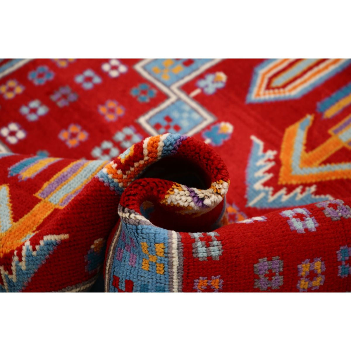 Revival 5x7 Handmade Double Knotted Washable Wool Rug - Colorful