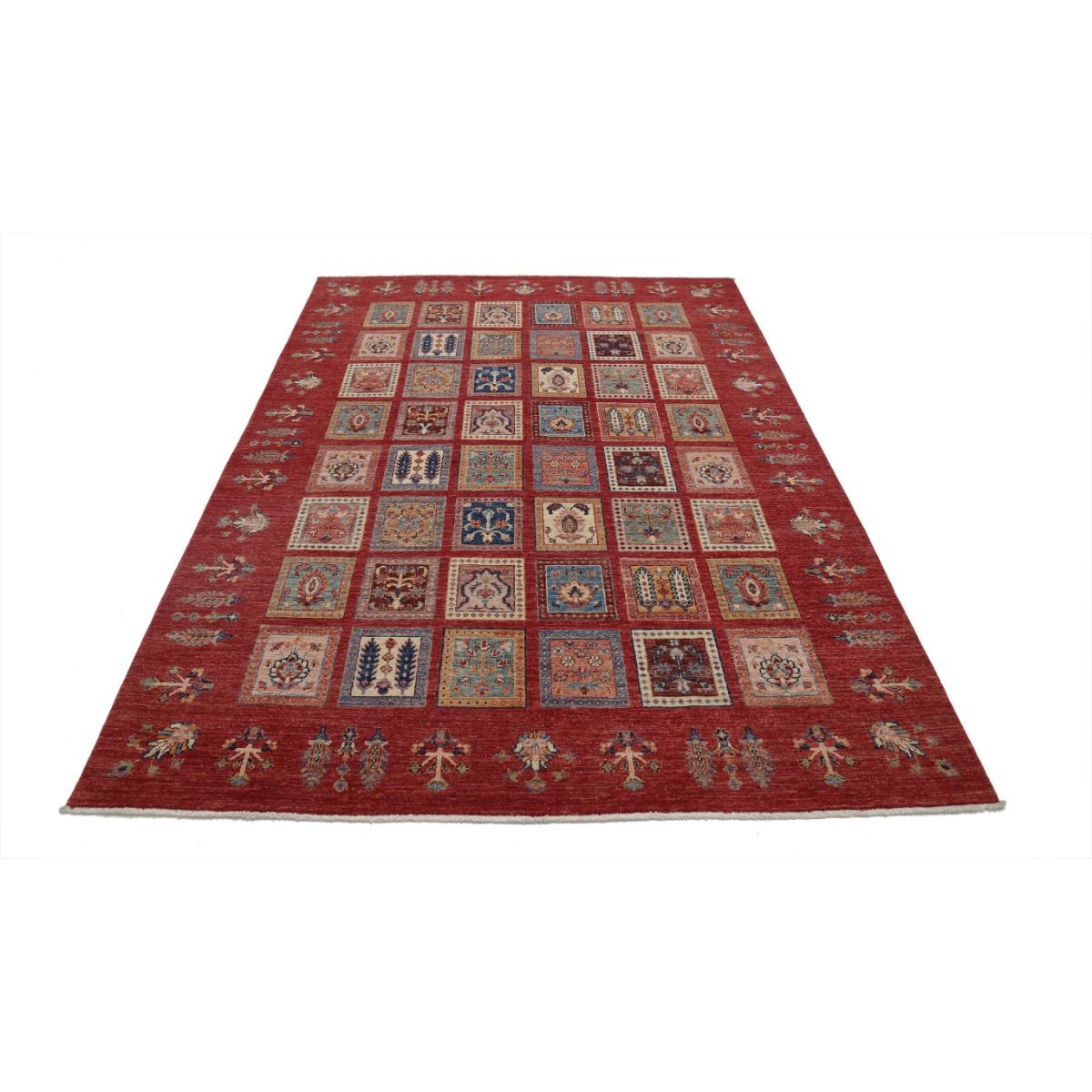 Bakhtiari 6x8 Handmade Double Knotted Washable Wool Rug - Colorful