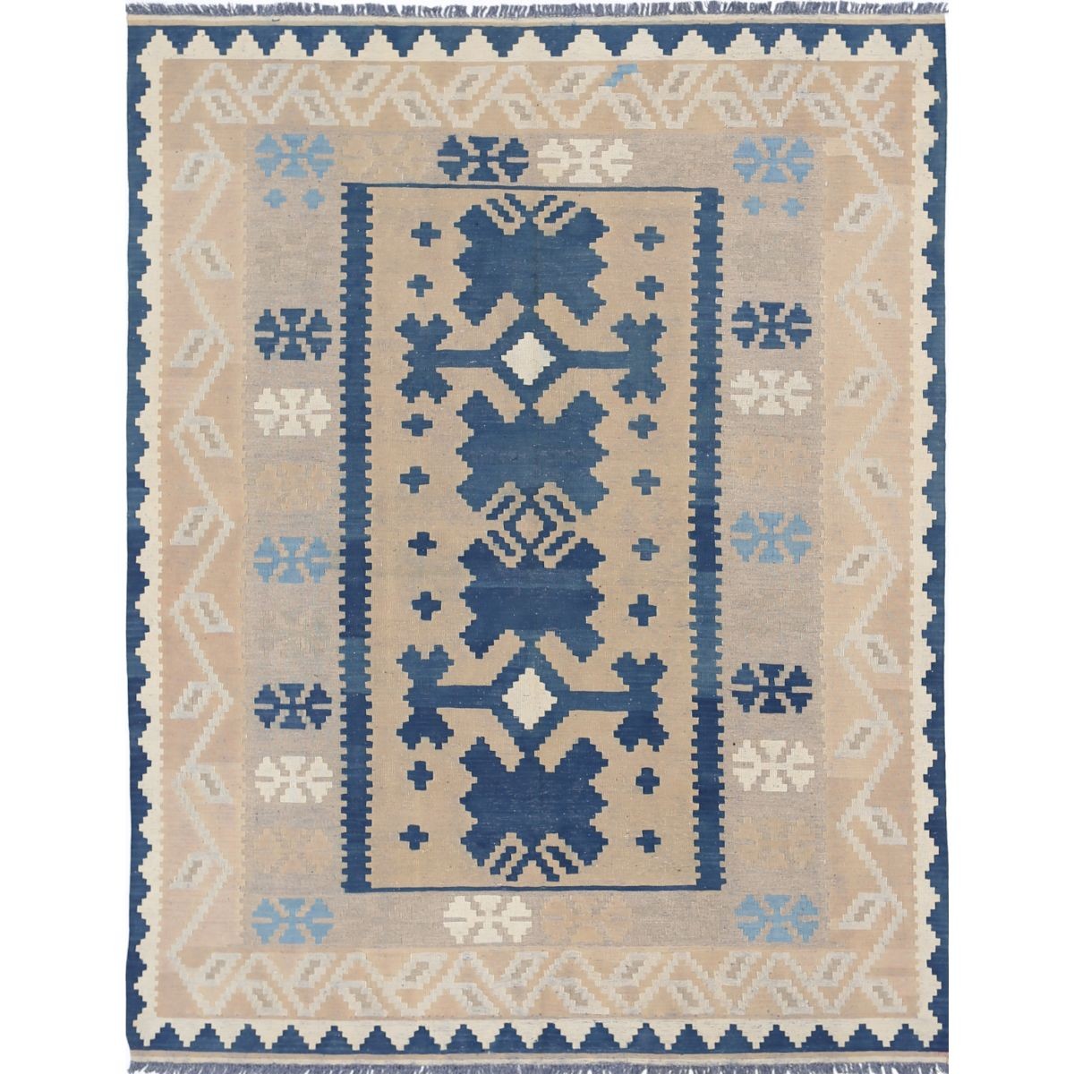 Kafkaas 5x7 Hand Woven Washable Wool Rug - Soft Hues