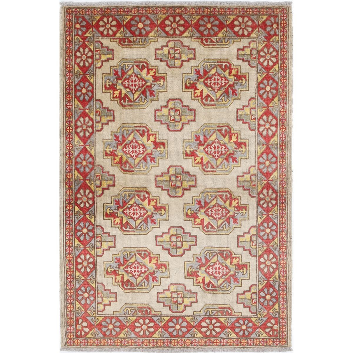 Revival 3x4 Handmade Double Knotted Washable Wool Rug - Colorful