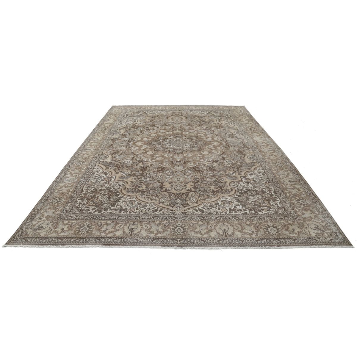 Vintage 10x13 Handmade Double Knotted Washable Wool Rug - Soft Hues