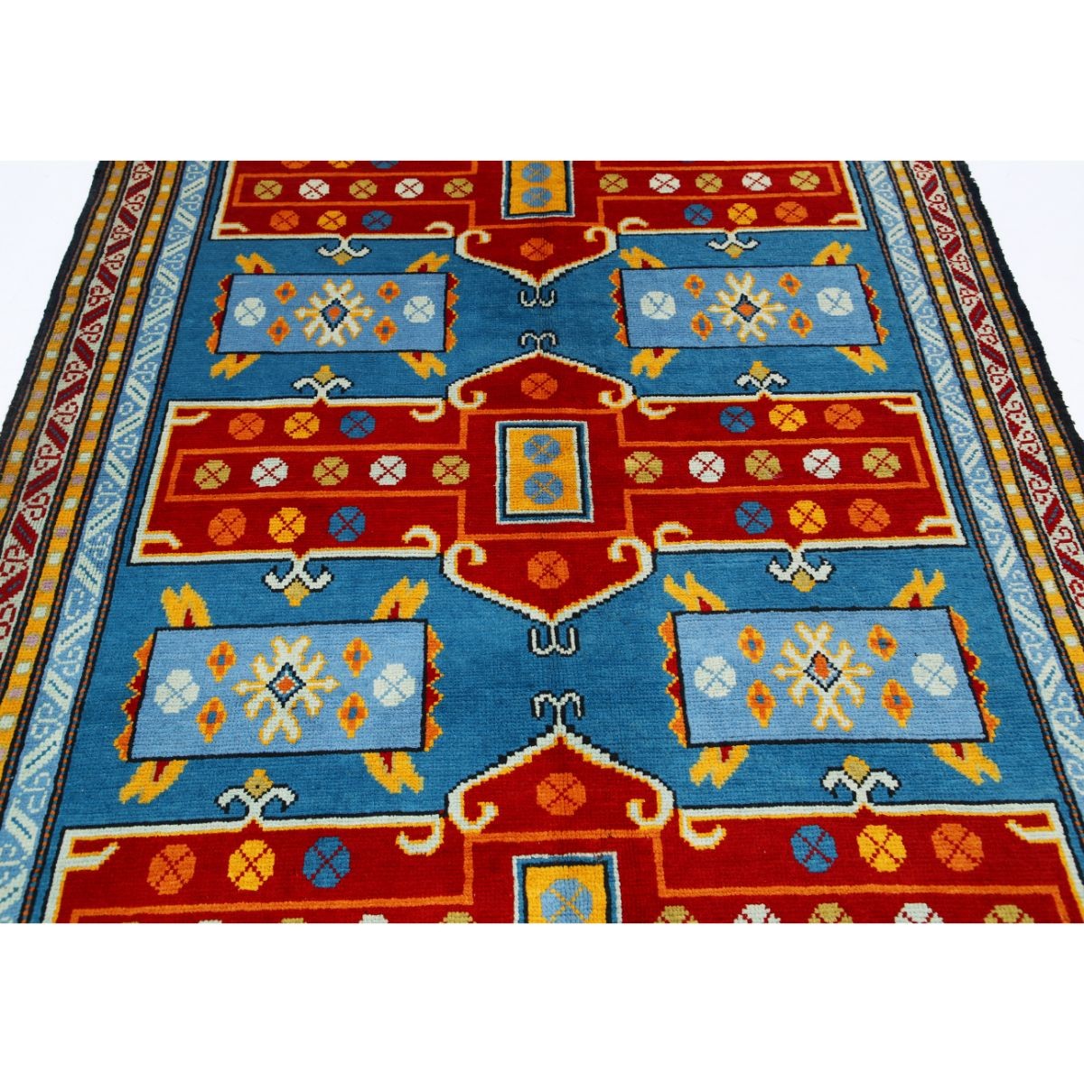 Revival 6x8 Handmade Double Knotted Washable Wool Rug - Colorful