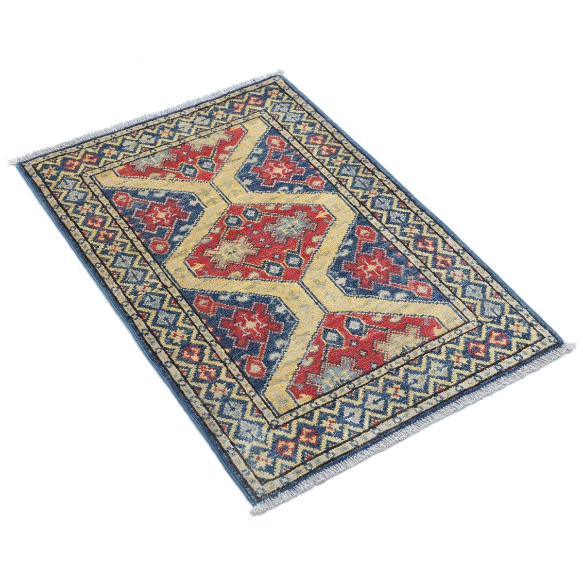 Revival 2x3 Handmade Double Knotted Washable Wool Rug - Colorful