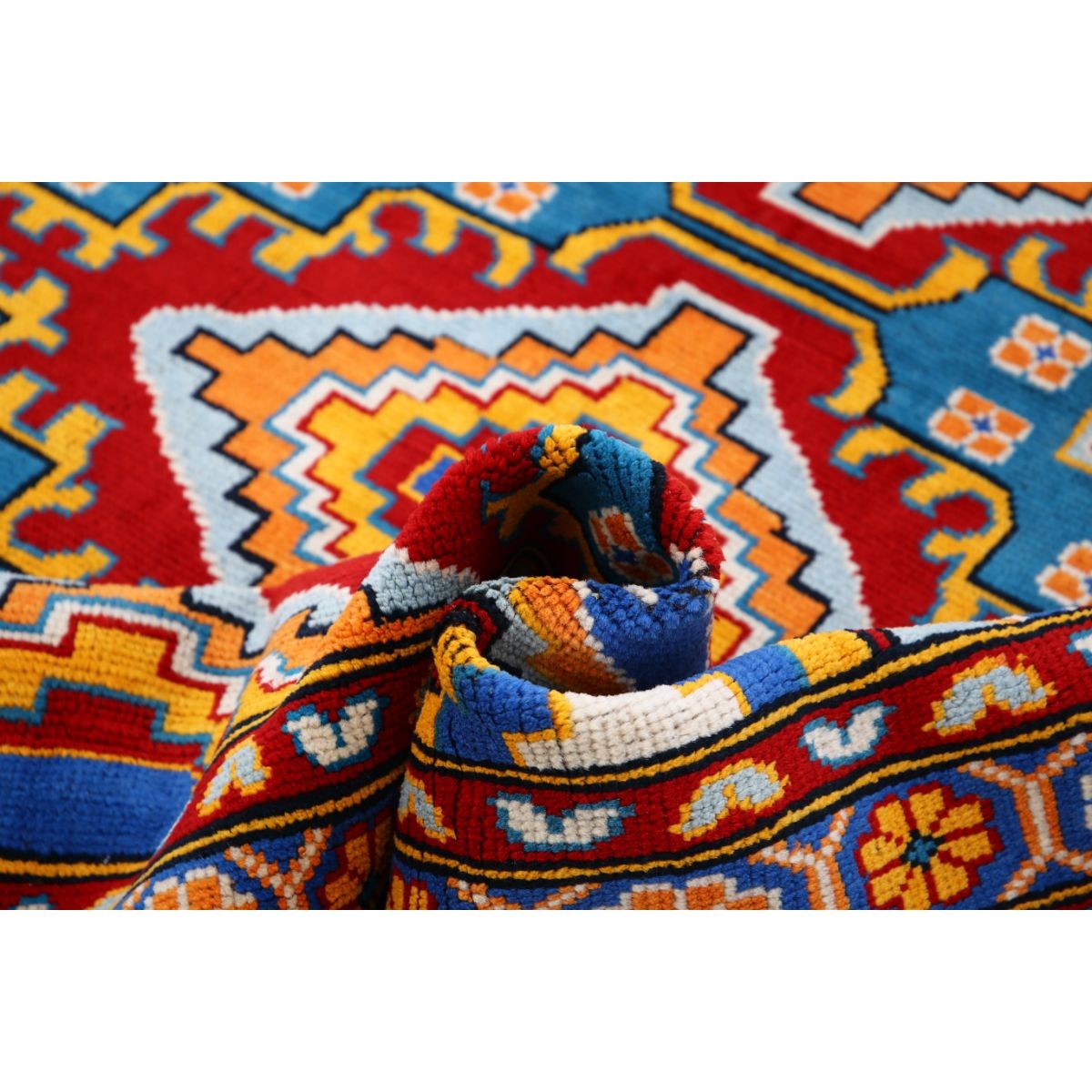Revival 6x7 Handmade Double Knotted Washable Wool Rug - Colorful