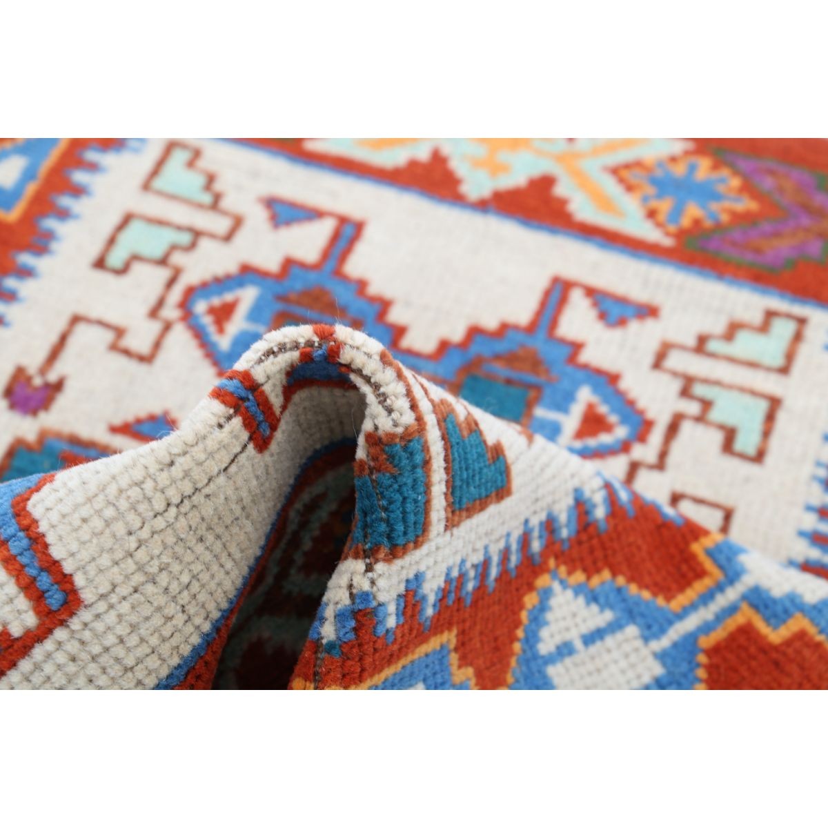 Revival 3x4 Handmade Double Knotted Washable Wool Rug - Colorful