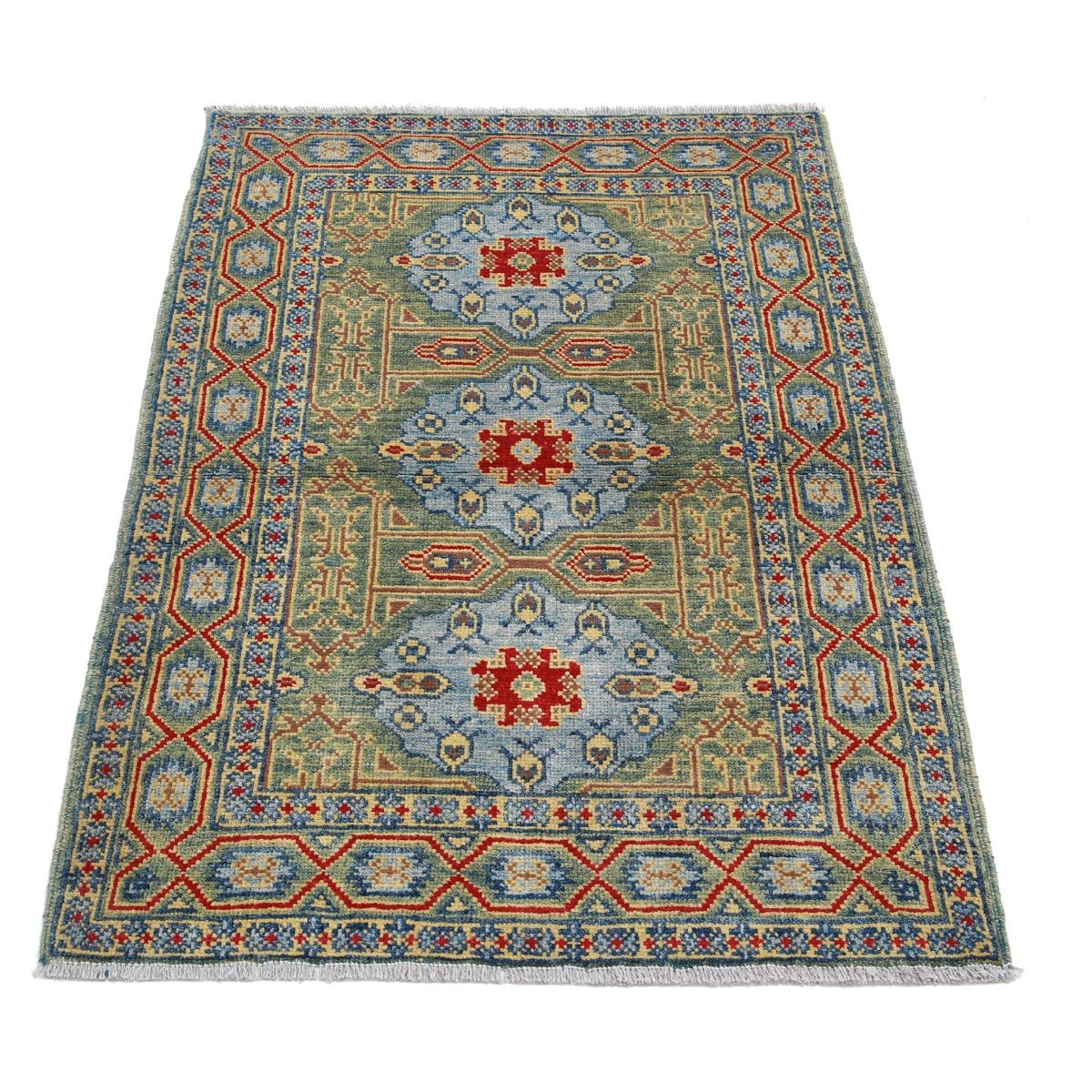 Revival 3x4 Handmade Double Knotted Washable Wool Rug - Colorful