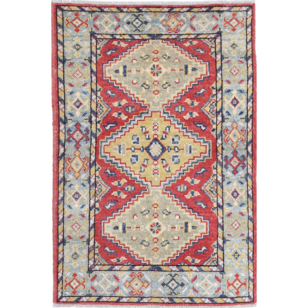 Revival 2x3 Handmade Double Knotted Washable Wool Rug - Colorful