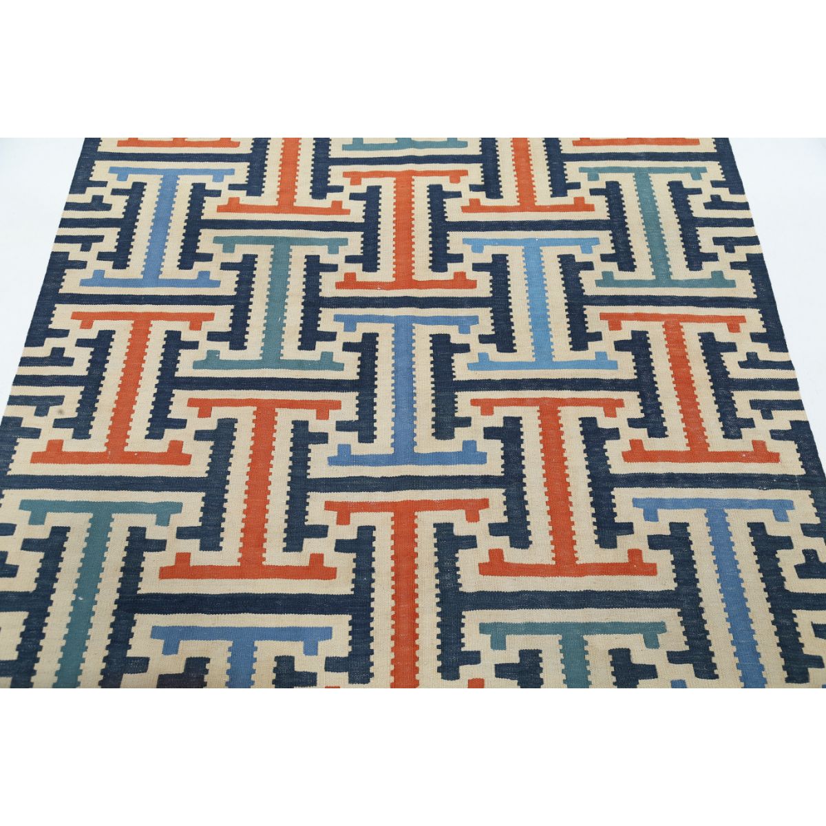 Kafkaas 5x7 Hand Woven Washable Wool Rug - Colorful