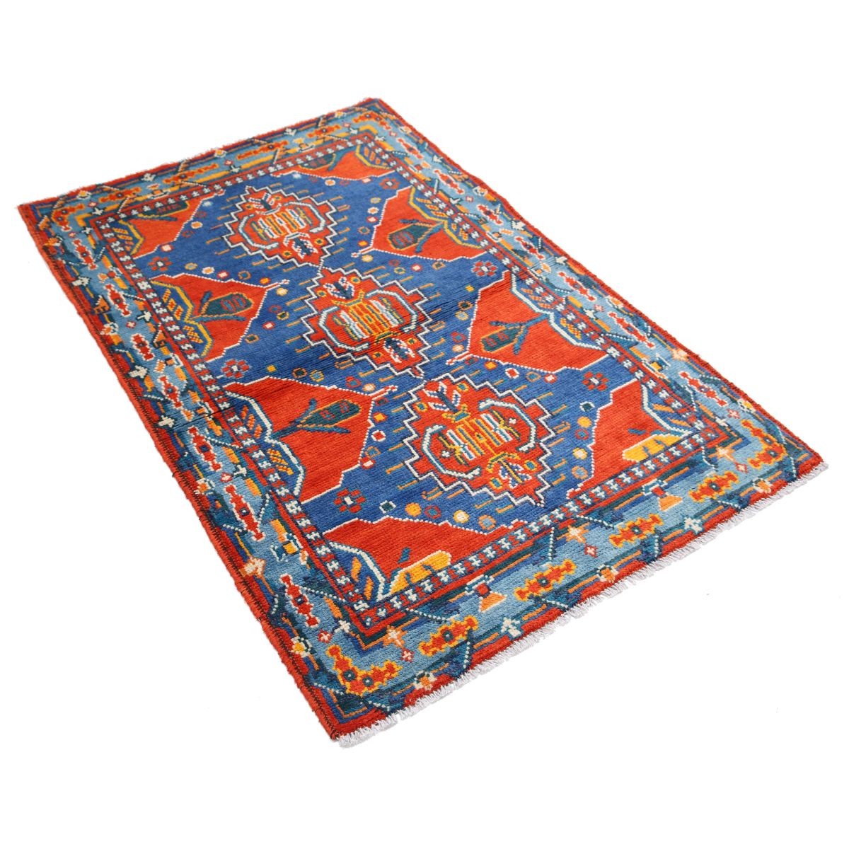 Revival 3x5 Handmade Double Knotted Washable Wool Rug - Colorful