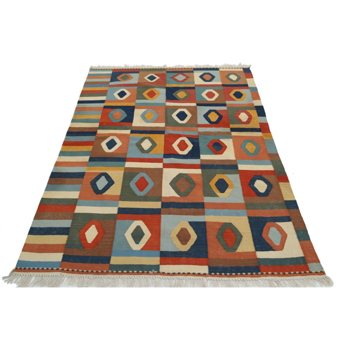 Kafkaas 5x7 Hand Woven Washable Wool Rug - Colorful