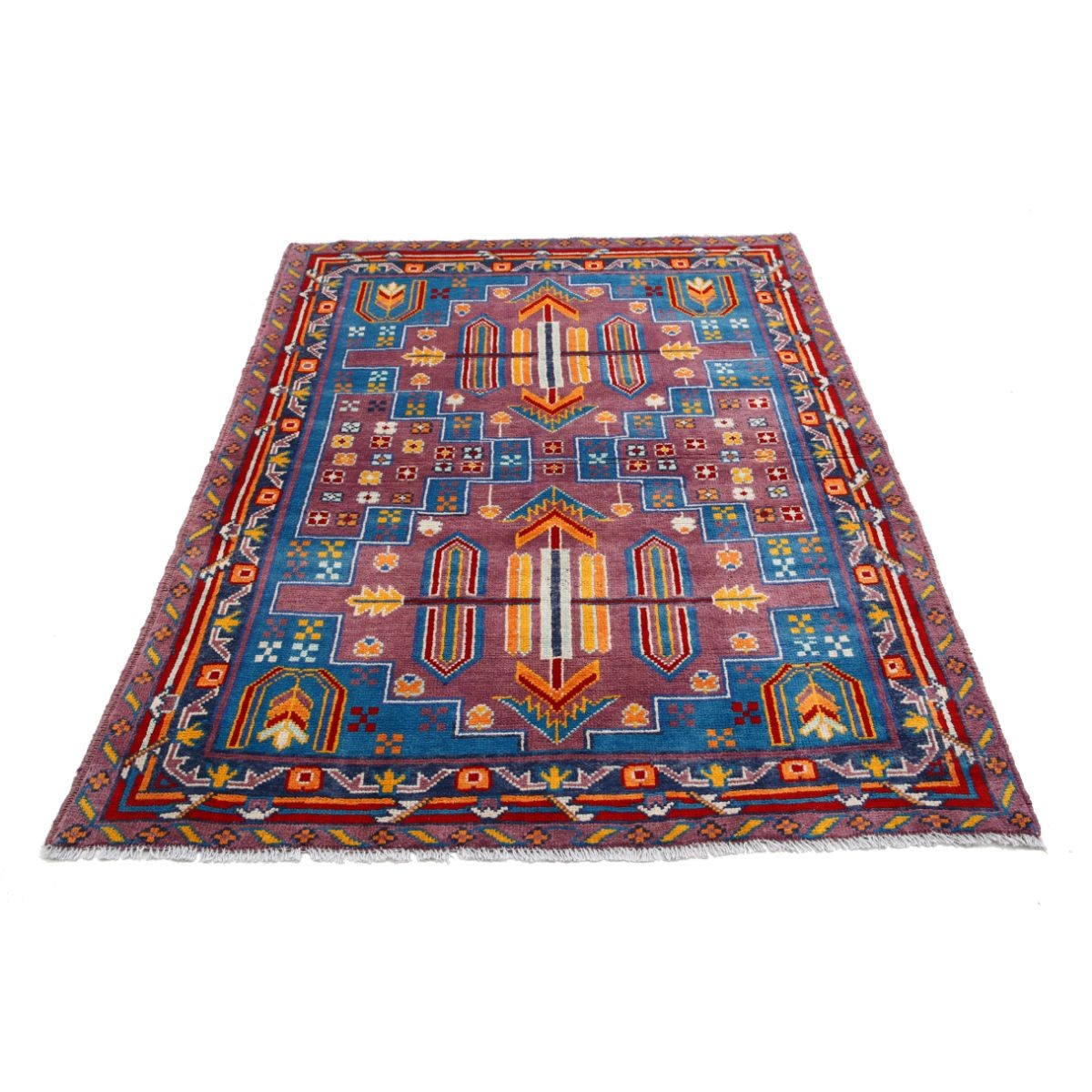 Revival 5x6 Handmade Double Knotted Washable Wool Rug - Colorful