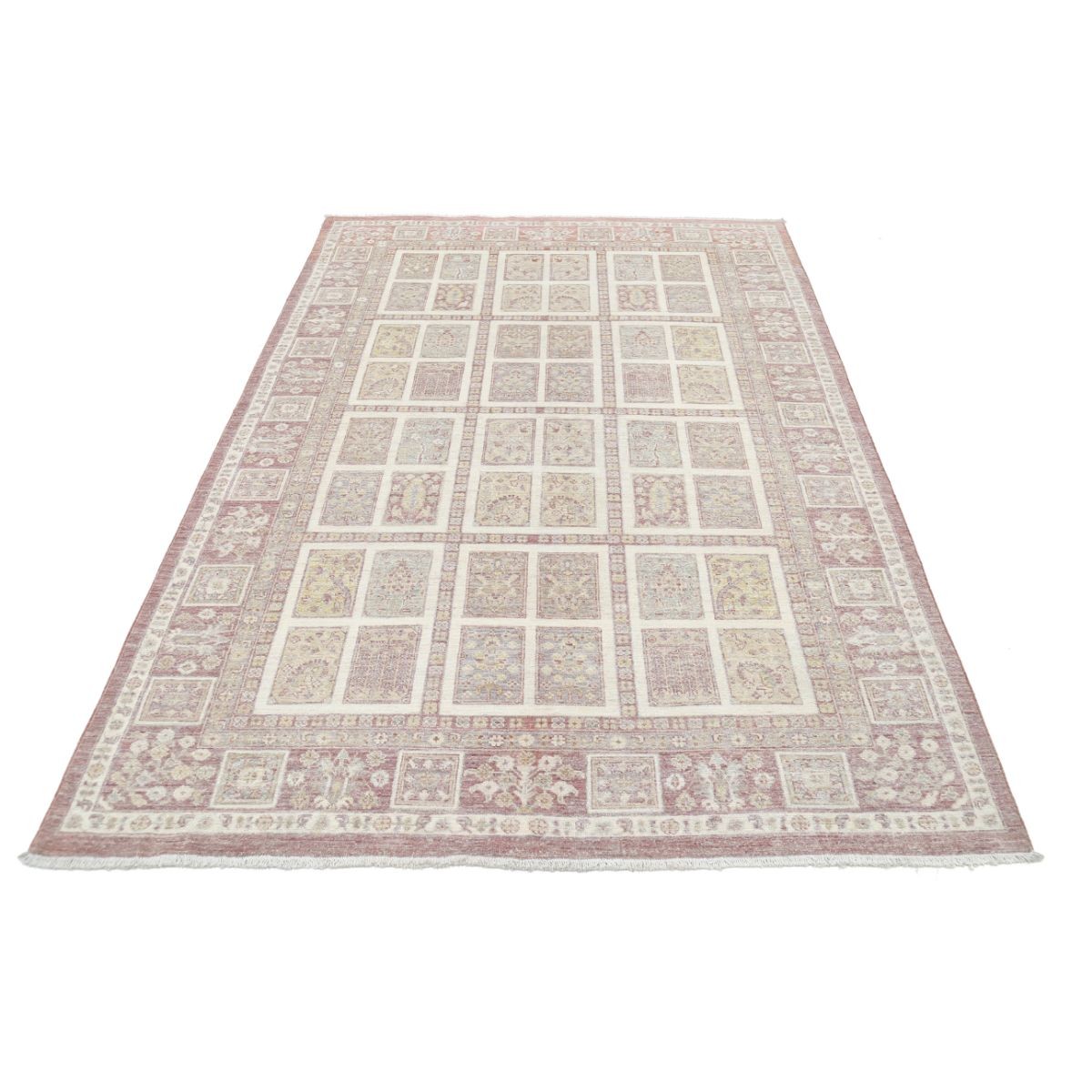 Bakhtiari 5x8 Handmade Double Knotted Washable Wool Rug - Soft Hues