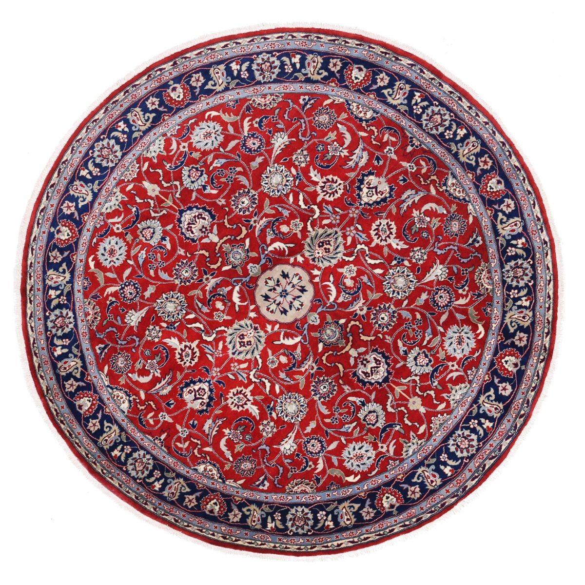 Heritage 6x6 Handmade Double Knotted Washable Wool Round Rug - Colorful