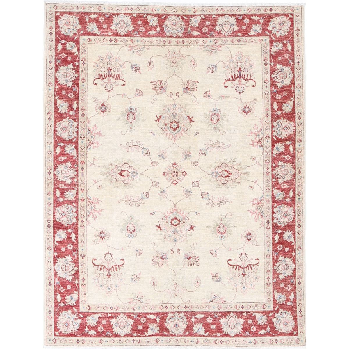 Ziegler 5x6 Handmade Double Knotted Washable Wool Rug - Soft Hues