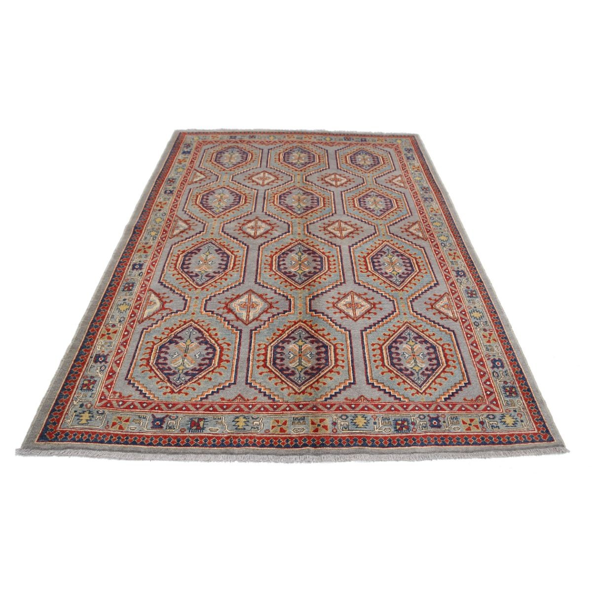 Revival 6x8 Handmade Double Knotted Washable Wool Rug - Colorful