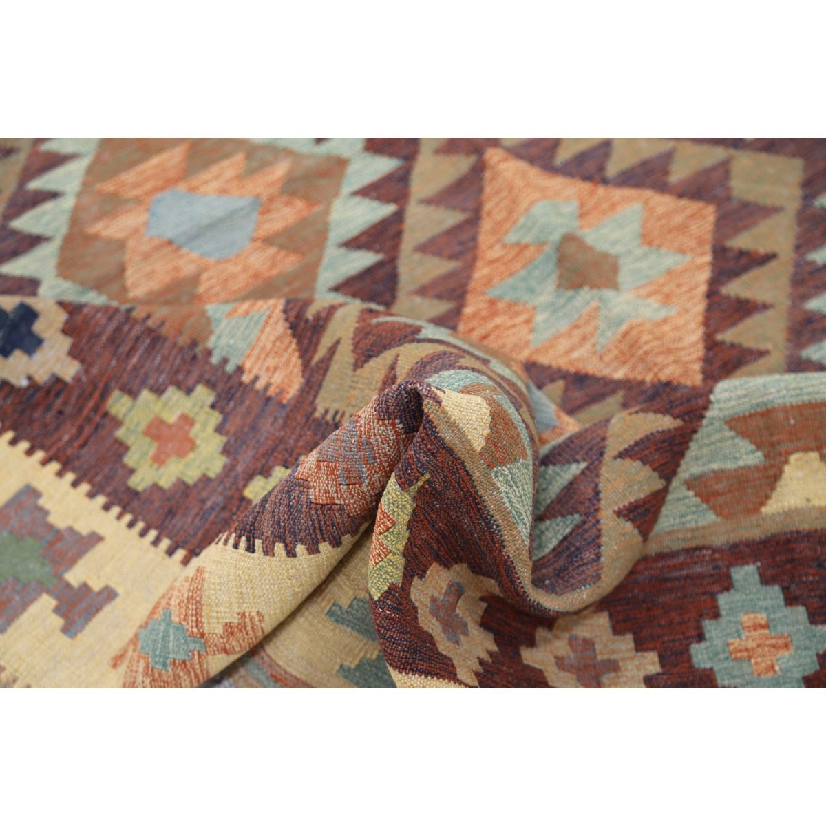 Kafkaas 5x6 Hand Woven Washable Wool Rug - Colorful