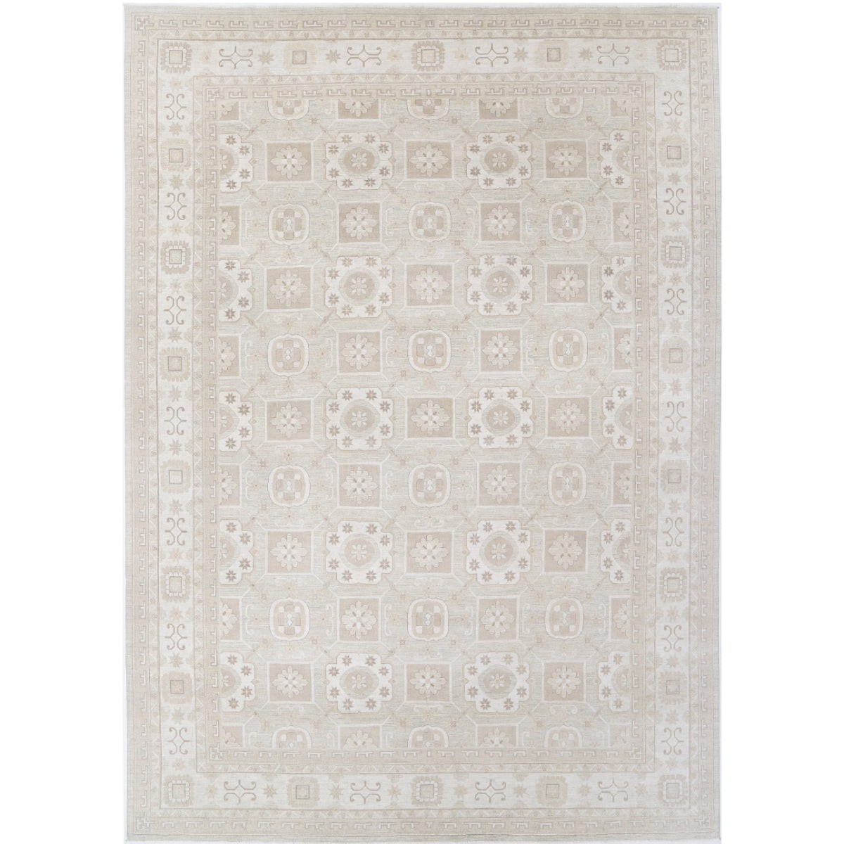 Khotan 13x18 Handmade Double Knotted Washable Wool Rug - Soft Hues