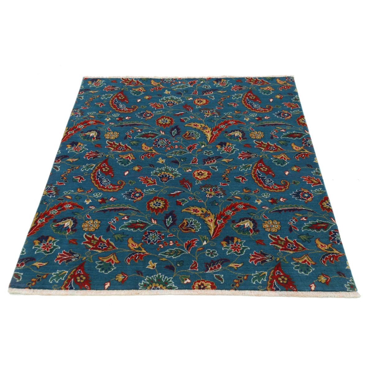 Gulshan 4x5 Machine-Made Washable Wool Rug - Colorful - Square