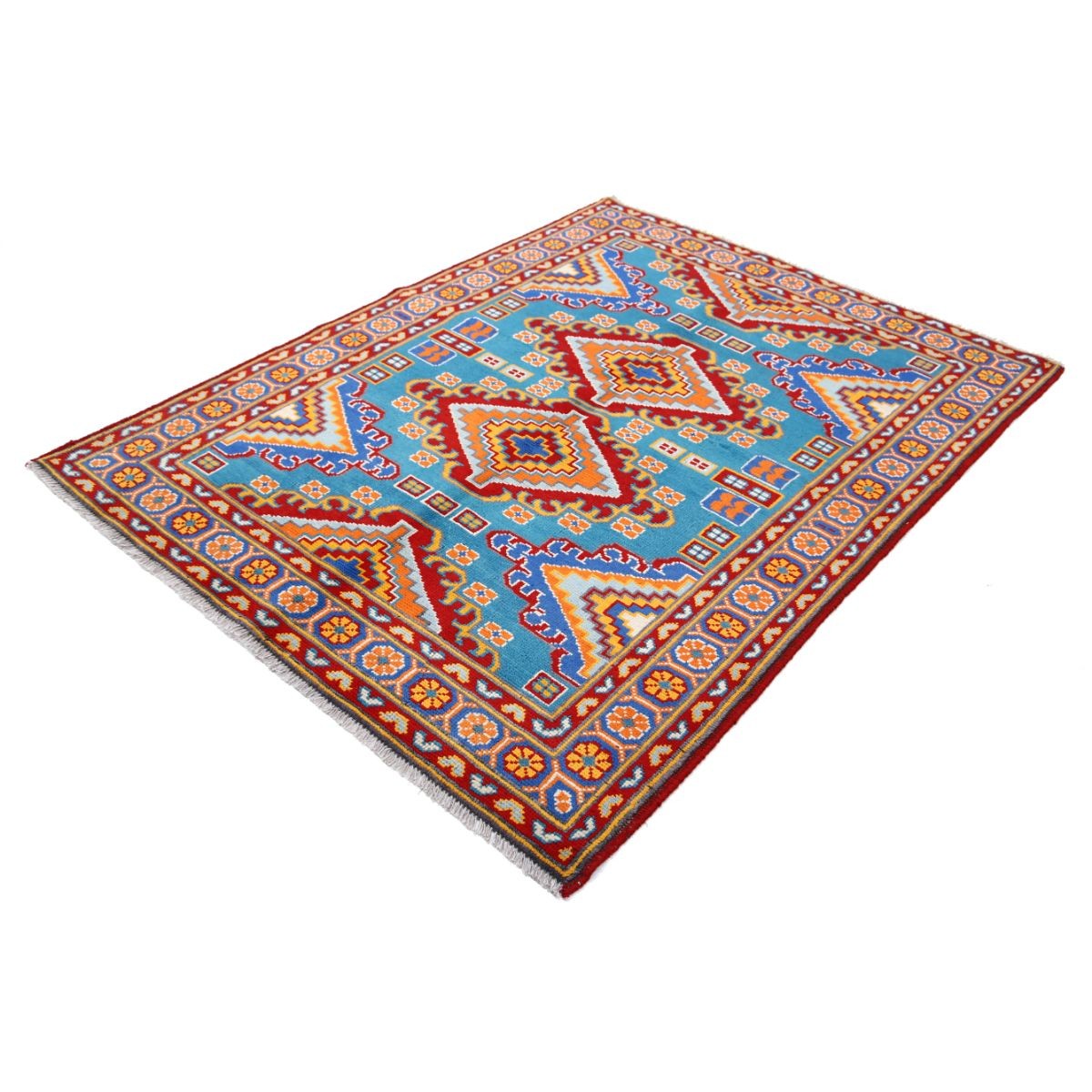 Revival 5x7 Handmade Double Knotted Washable Wool Rug - Colorful