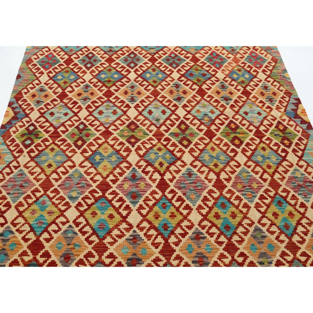 Maimana 5x7 Hand Woven Washable Wool Rug - Colorful
