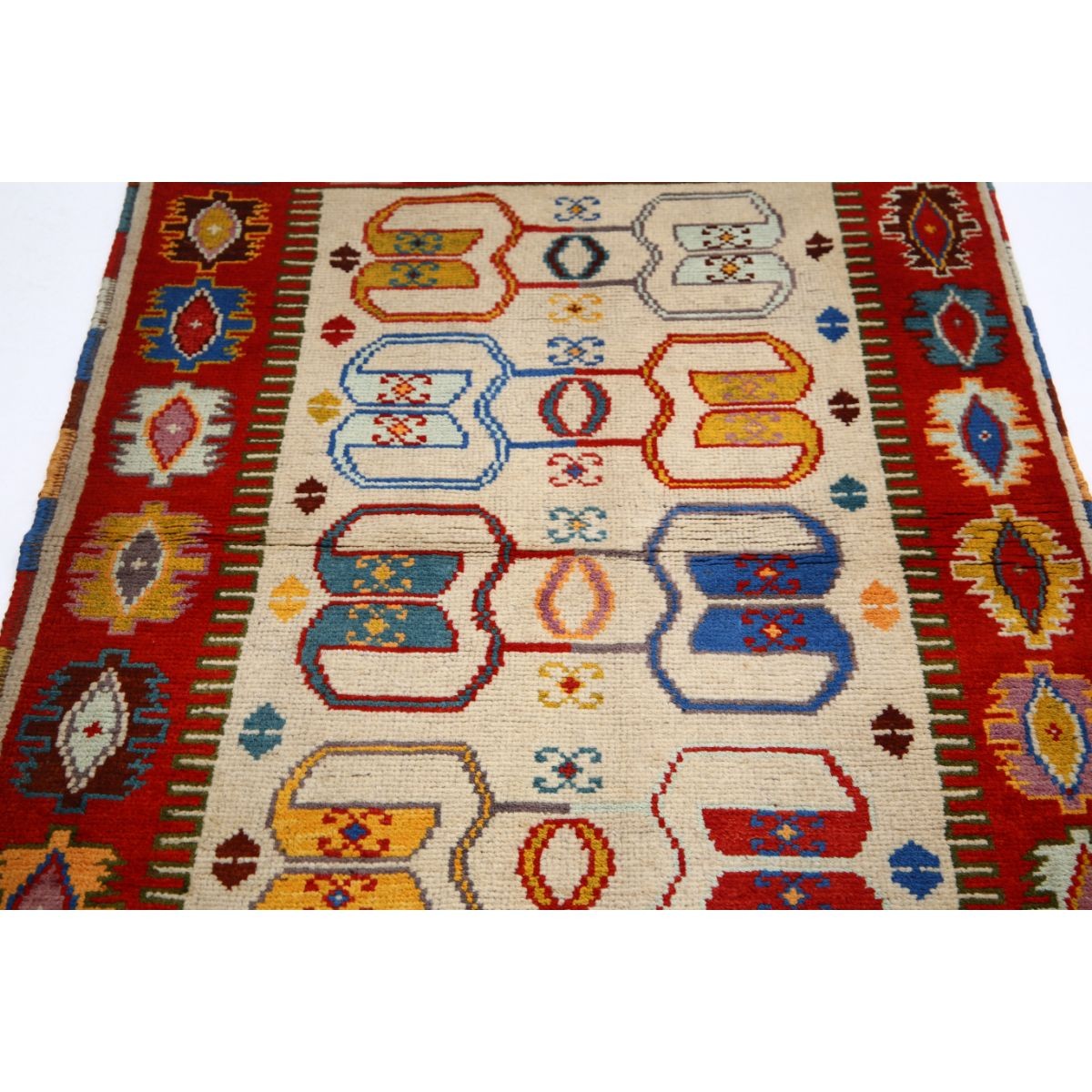 Revival 3x5 Handmade Double Knotted Washable Wool Rug - Colorful