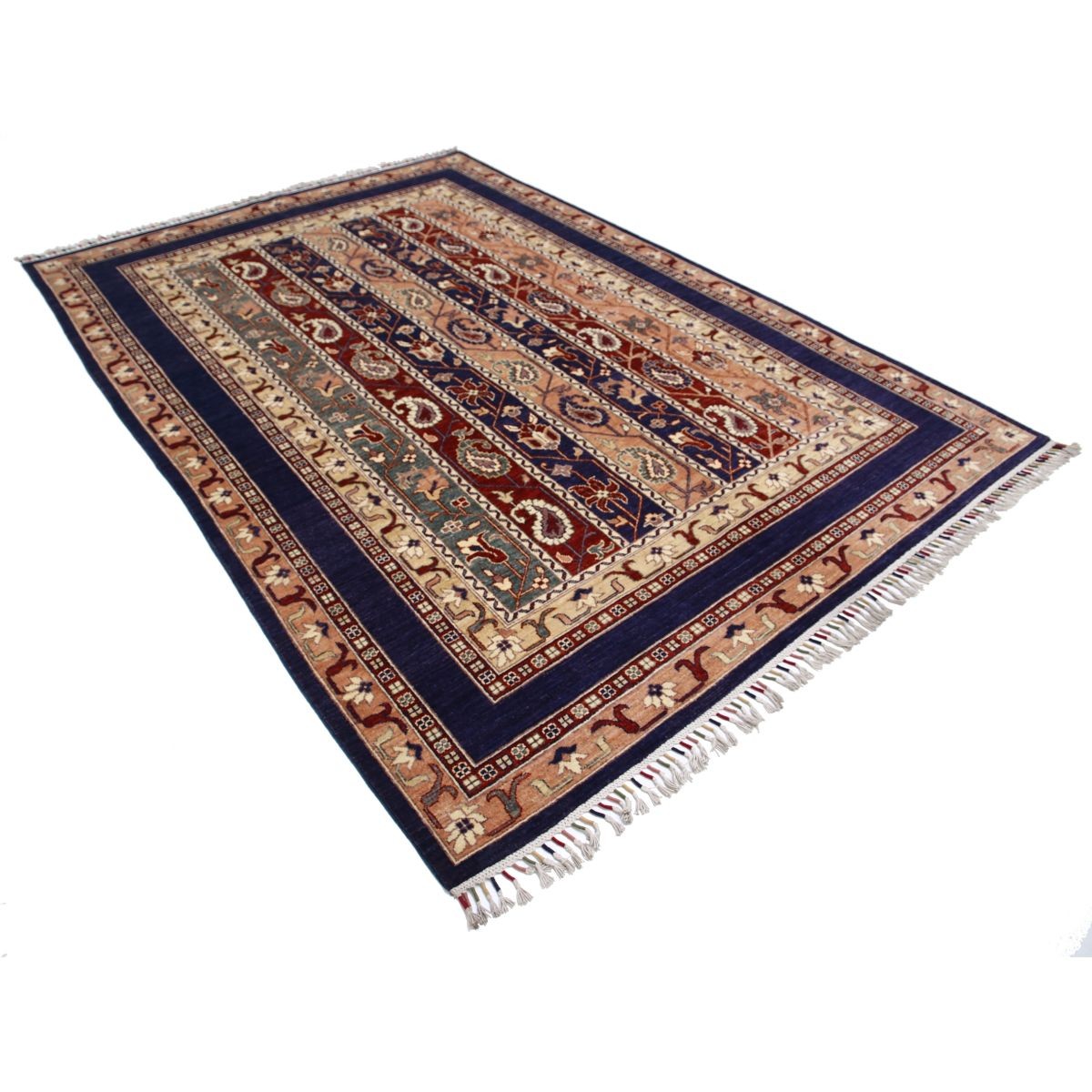 Shaal 7x10 Handmade Double Knotted Washable Wool Rug - Colorful
