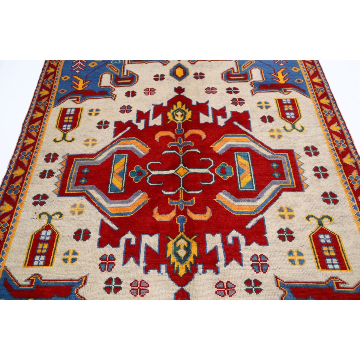 Revival 6x8 Handmade Double Knotted Washable Wool Rug - Colorful