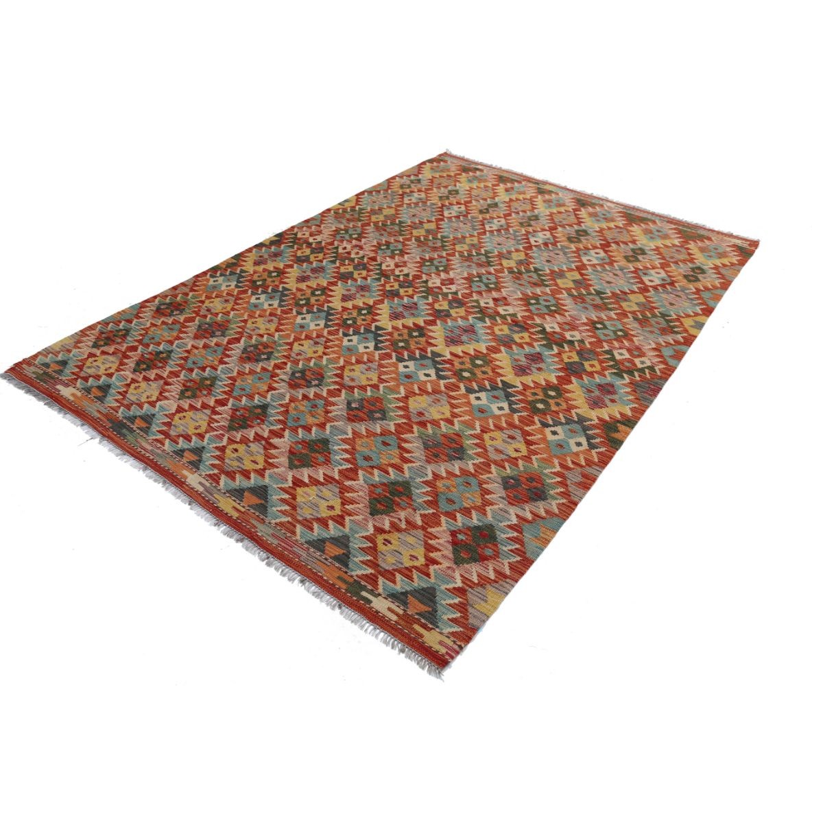 Maimana 6x8 Hand Woven Washable Wool Rug - Colorful