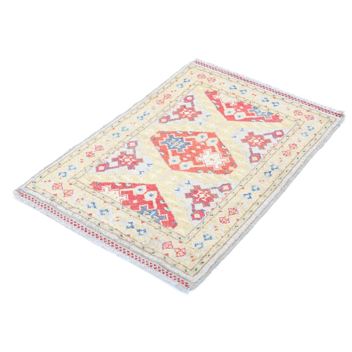 Revival 2x3 Handmade Double Knotted Washable Wool Rug - Colorful