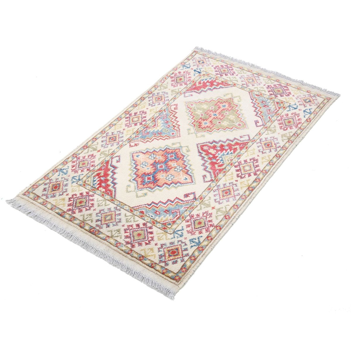 Revival 2x3 Handmade Double Knotted Washable Wool Rug - Colorful
