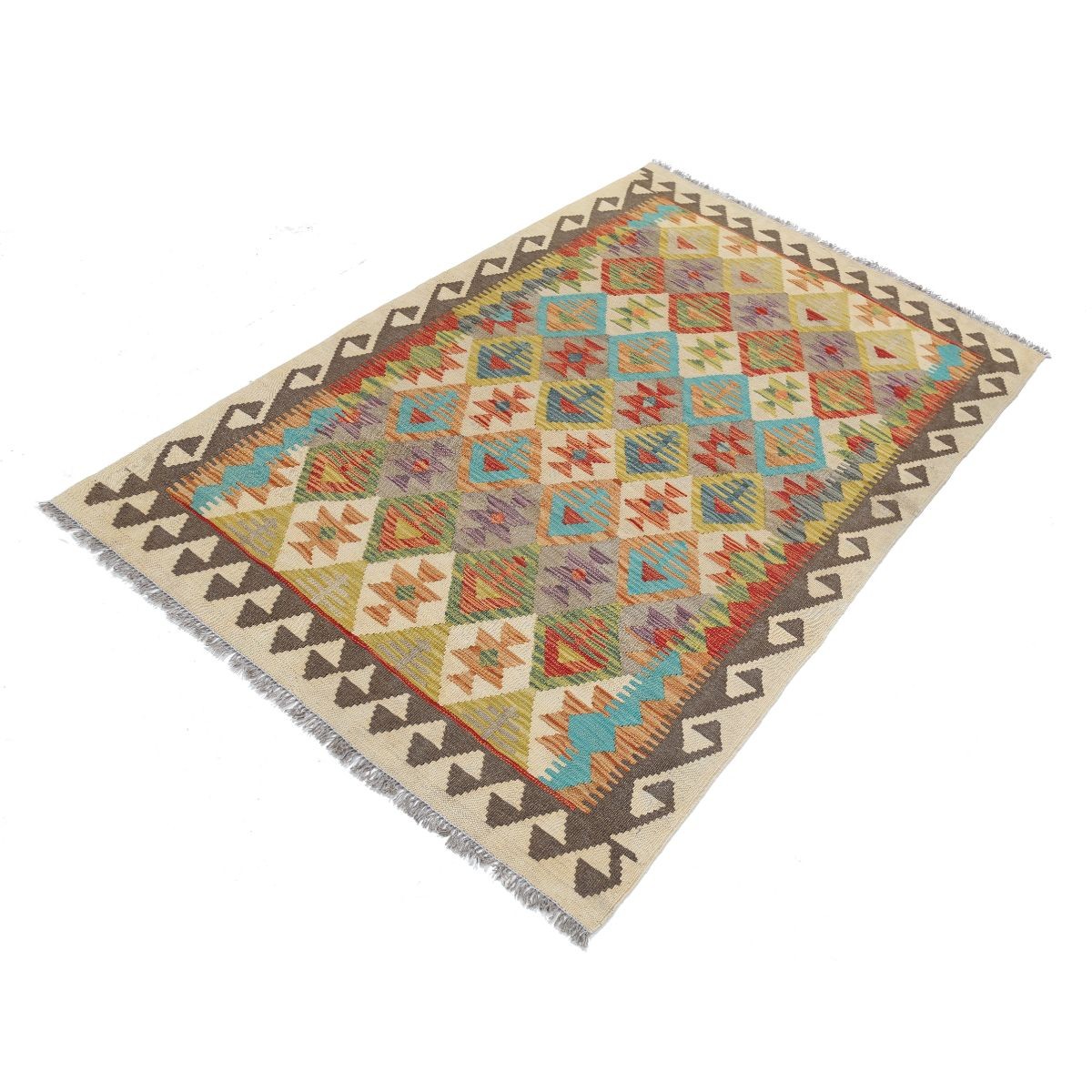 Maimana 4x6 Hand Woven Washable Wool Rug - Colorful