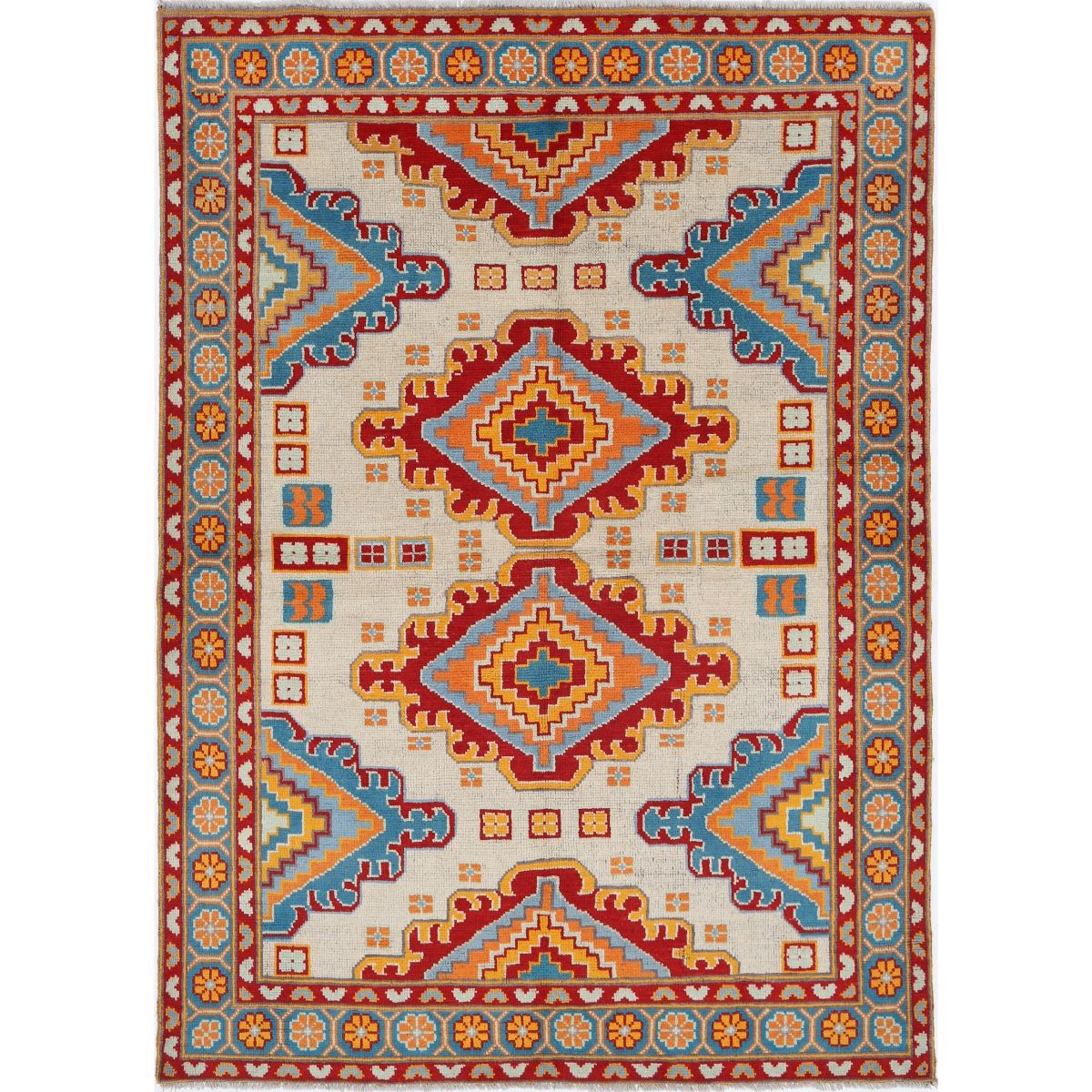 Revival 6x8 Handmade Double Knotted Washable Wool Rug - Colorful