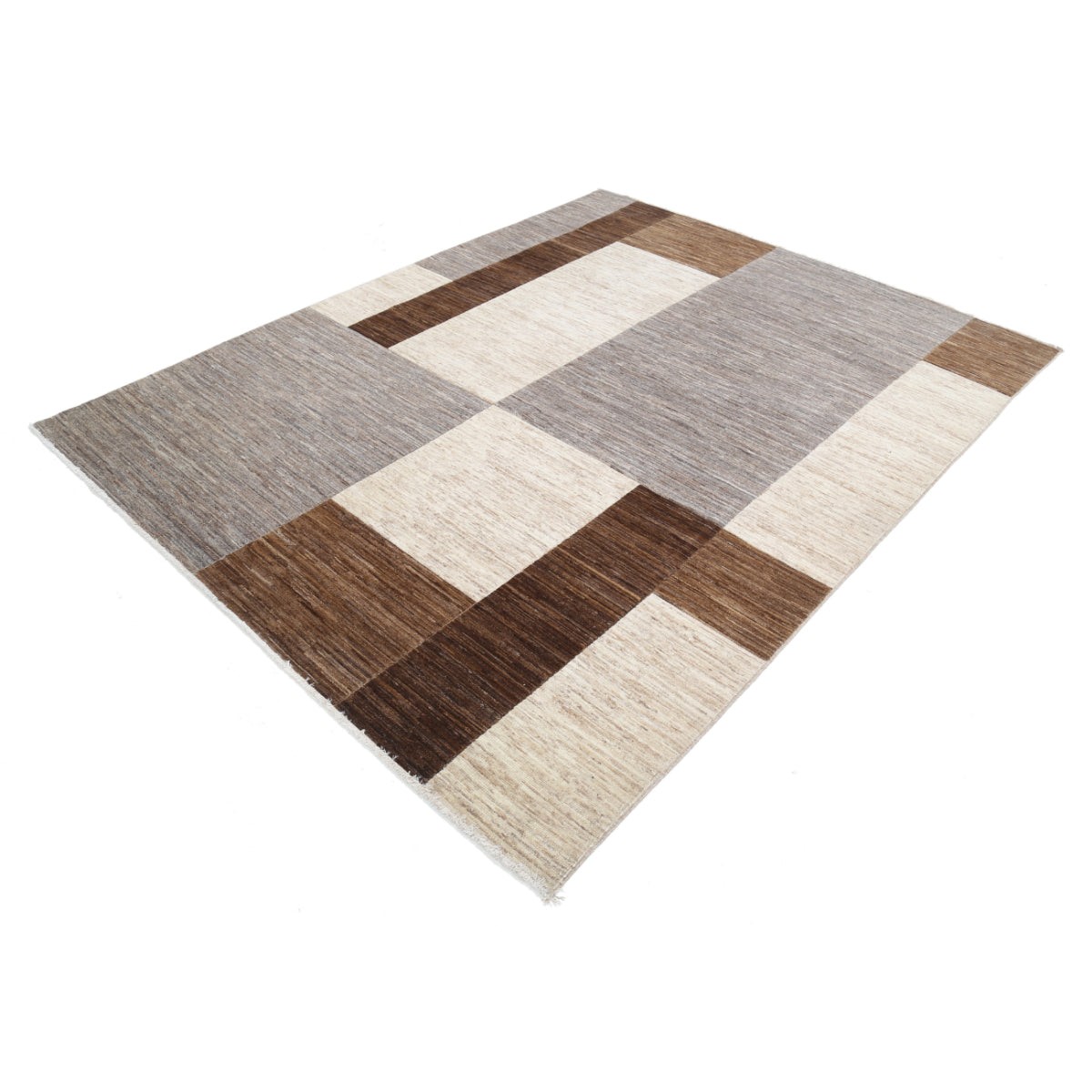 Modcar 7x8 Handmade Double Knotted Washable Wool Rug - Colorful