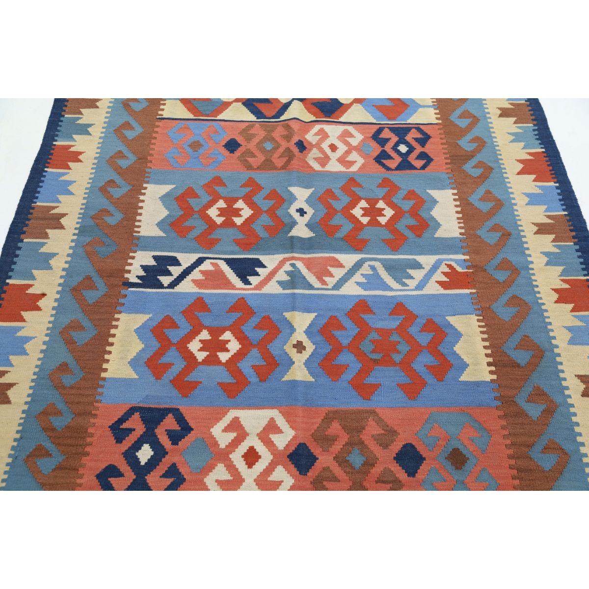 Kafkaas 5x7 Hand Woven Washable Wool Rug - Colorful