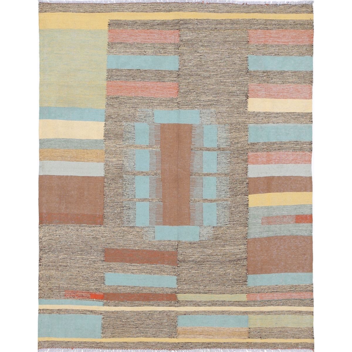 Kafkaas 5x7 Hand Woven Washable Wool Rug - Colorful
