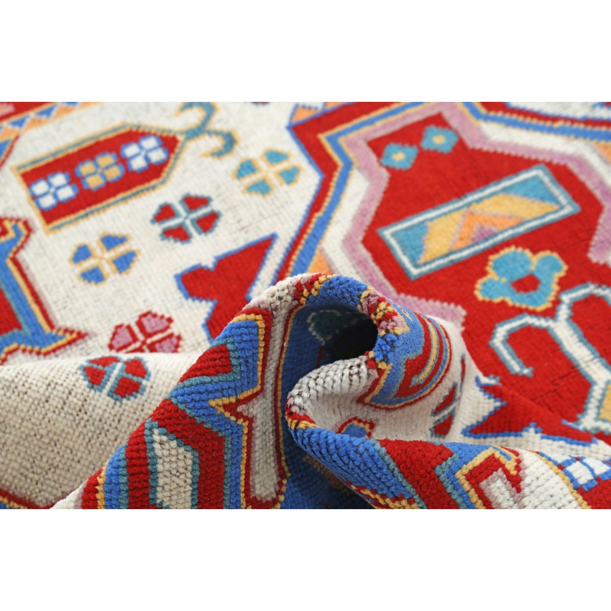 Revival 6x8 Handmade Double Knotted Washable Wool Rug - Colorful
