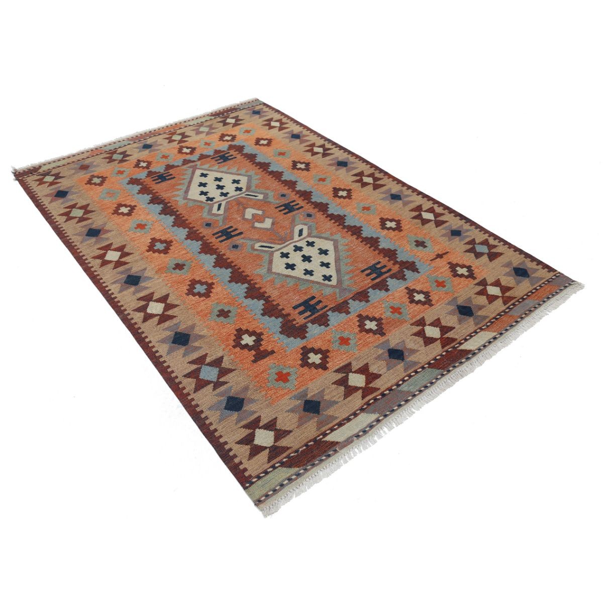 Kafkaas 5x7 Hand Woven Washable Wool Rug - Colorful