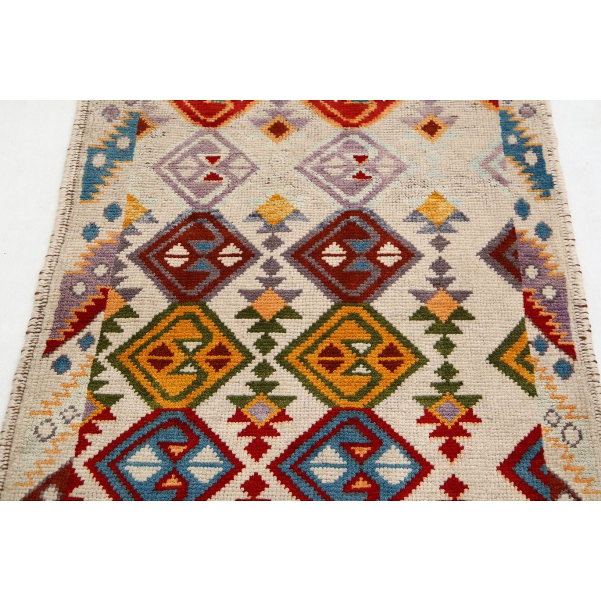 Revival 3x4 Handmade Double Knotted Washable Wool Rug - Colorful