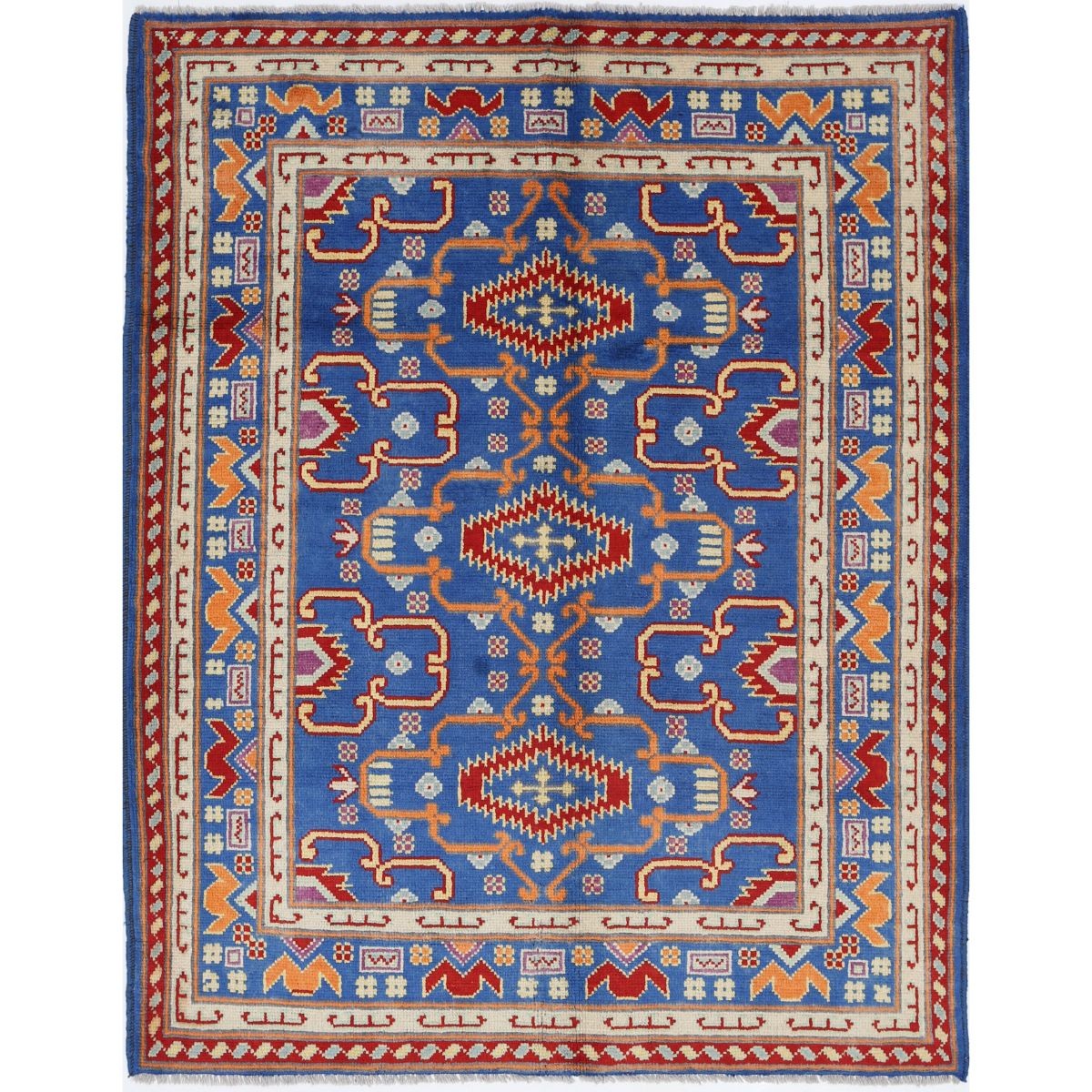 Revival 5x7 Handmade Double Knotted Washable Wool Rug - Colorful