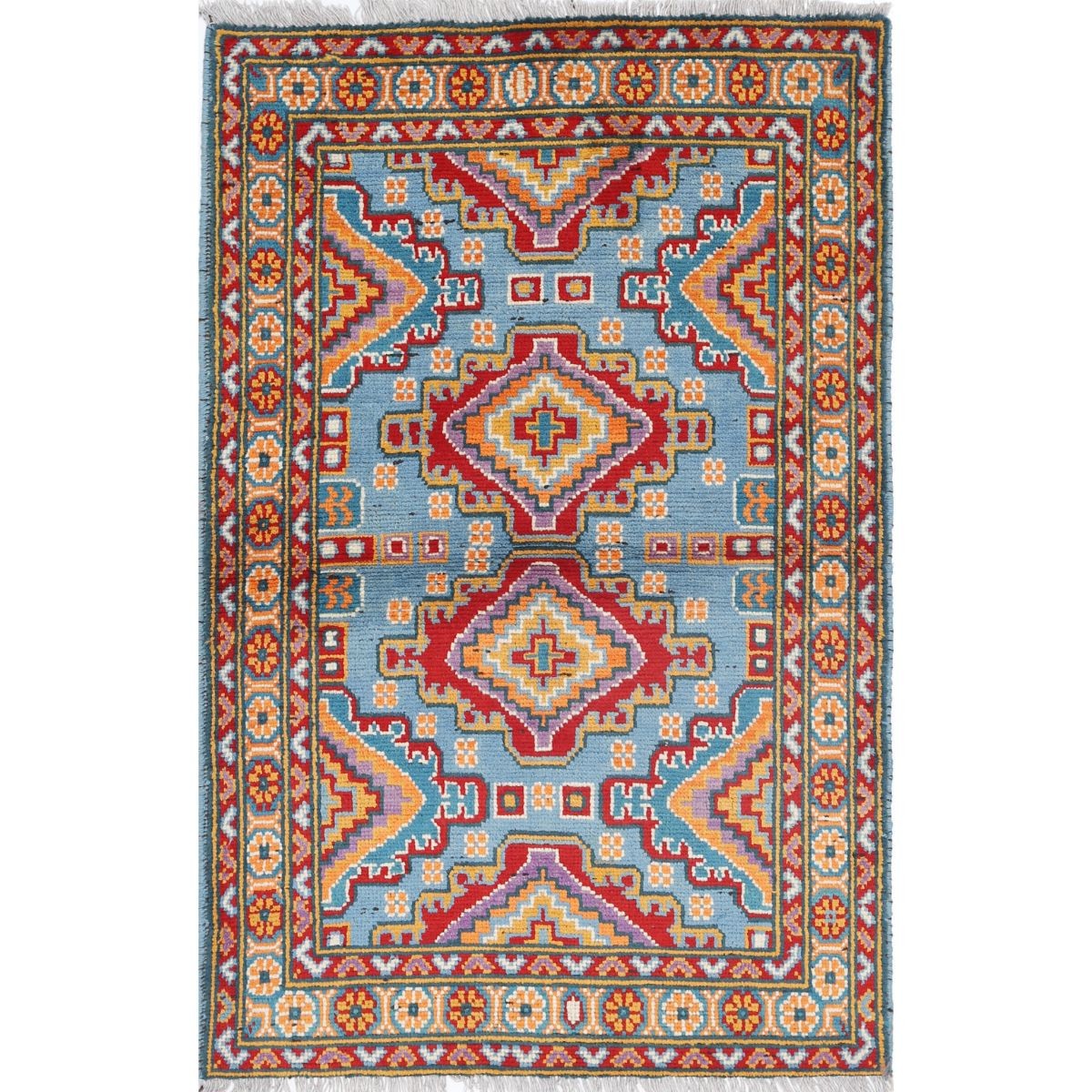 Revival 3x5 Handmade Double Knotted Washable Wool Rug - Colorful