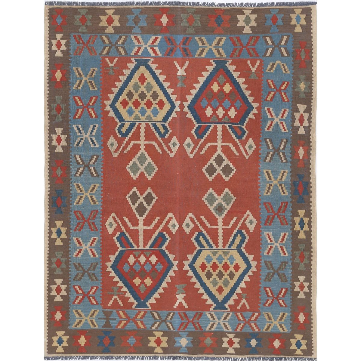 Kafkaas 5x7 Hand Woven Washable Wool Rug - Colorful