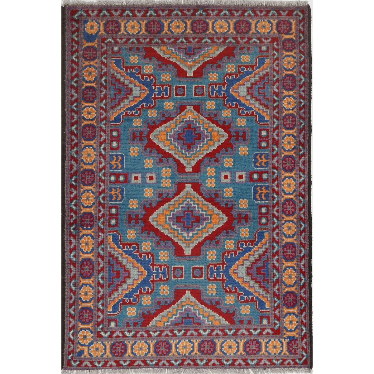 Revival 3x5 Handmade Double Knotted Washable Wool Rug - Colorful