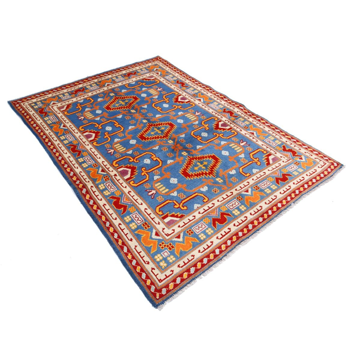 Revival 5x7 Handmade Double Knotted Washable Wool Rug - Colorful
