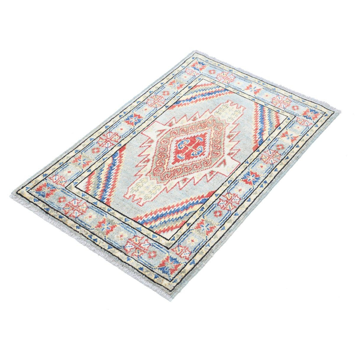 Revival 2x3 Handmade Double Knotted Washable Wool Rug - Colorful