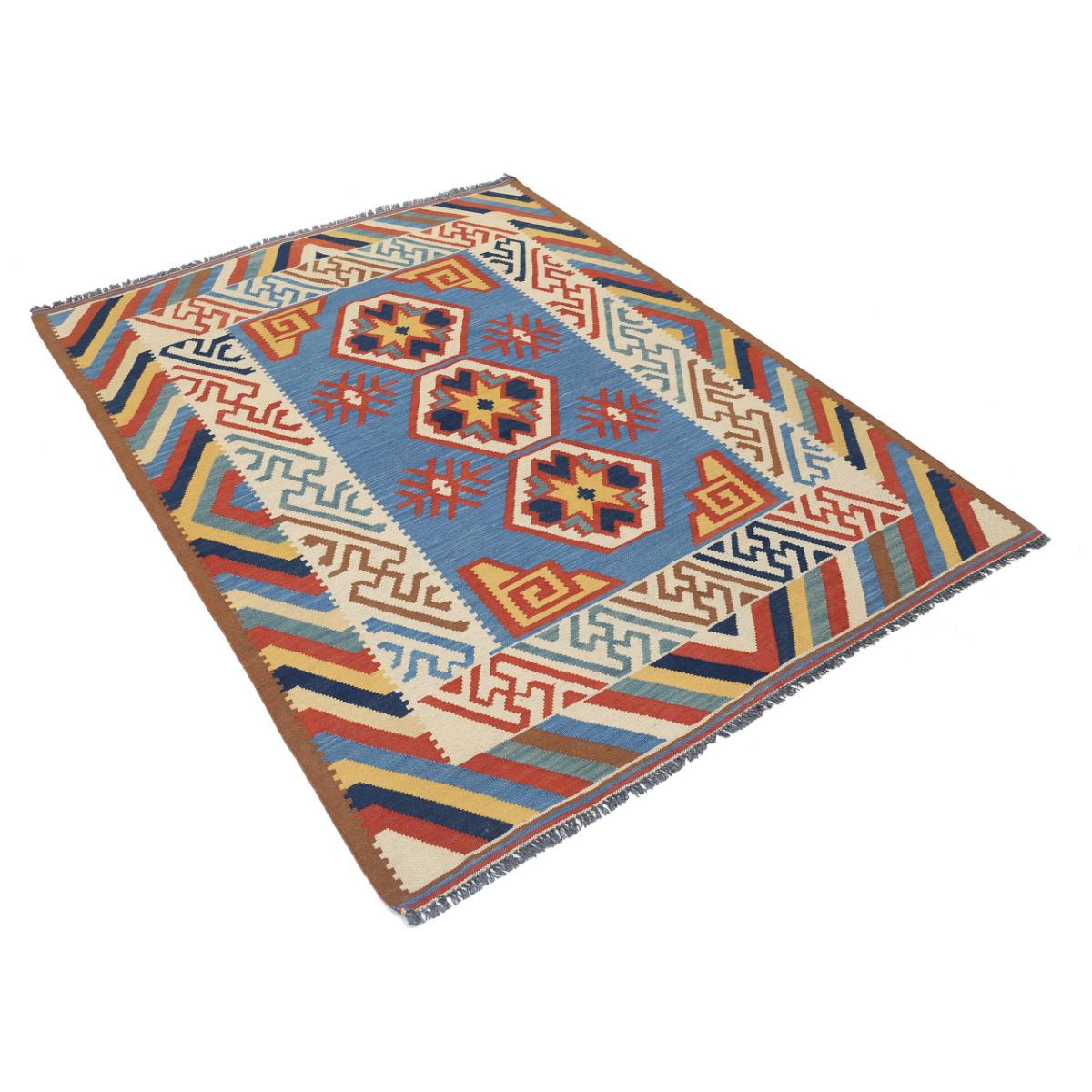 Kafkaas 5x7 Hand Woven Washable Wool Rug - Colorful