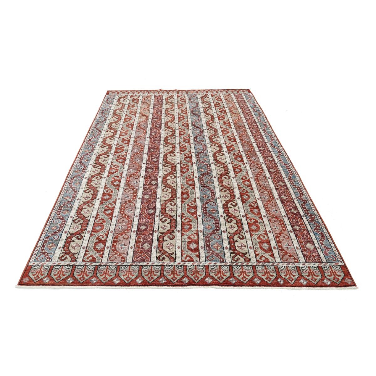 Shaal 6x9 Handmade Double Knotted Washable Wool Rug - Colorful