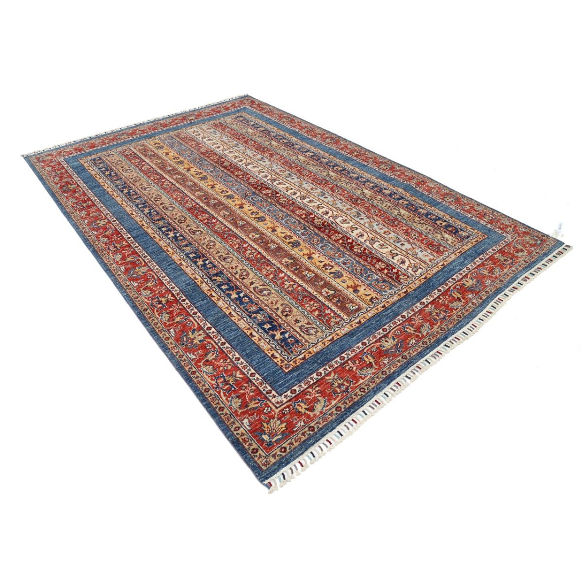 Shaal 7x10 Handmade Double Knotted Washable Wool Rug - Colorful