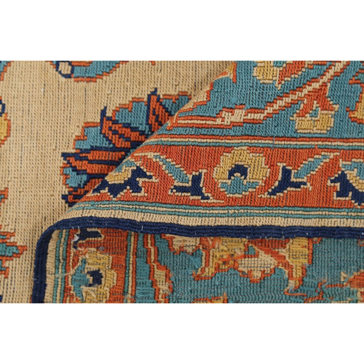 Sumak 7x11 Hand Woven Washable Wool Rug - Colorful