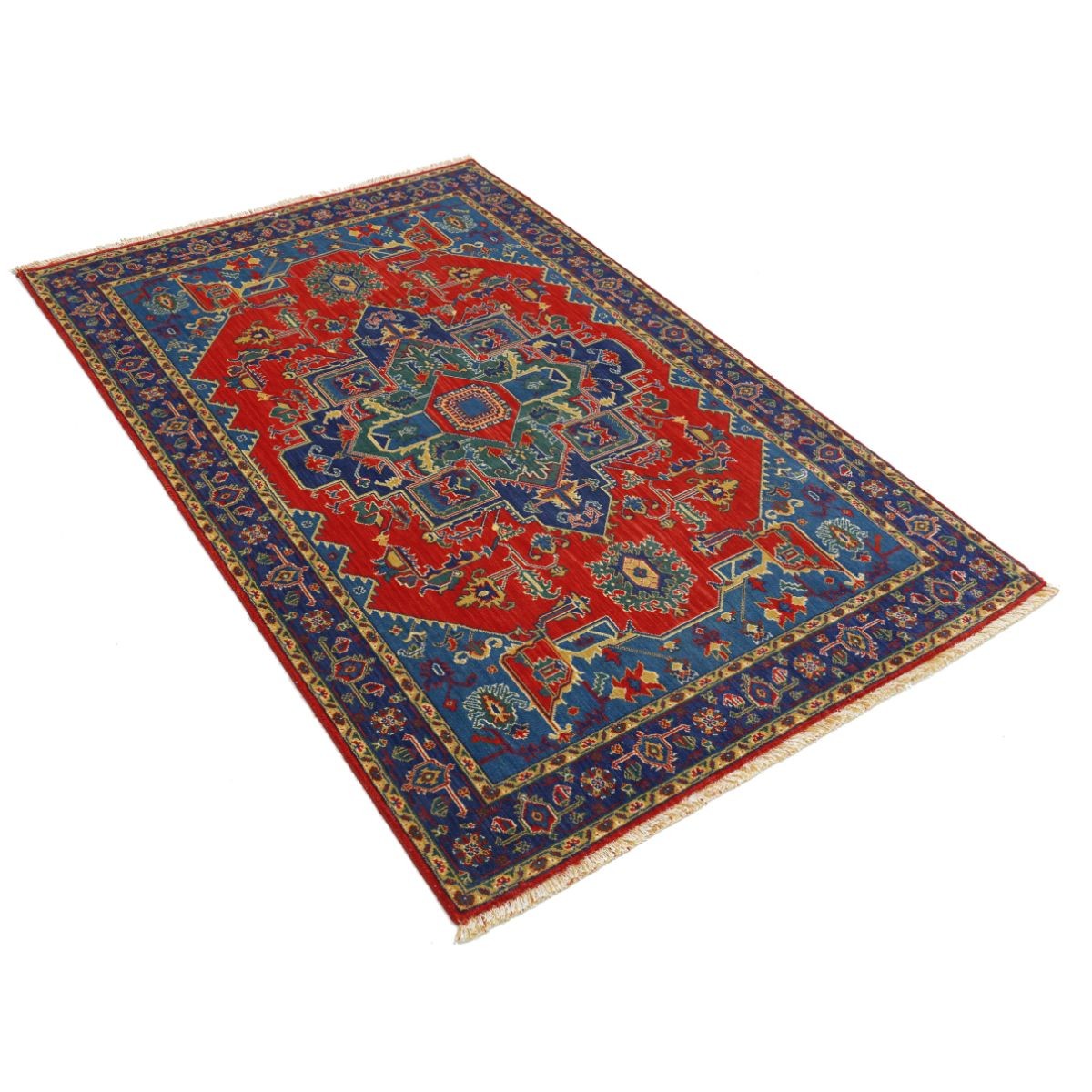 Gulshan-3'10" 4x6 Machine-Made Washable Wool Rug - Colorful